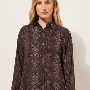 Cropped Animal Print Shirt
