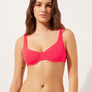 Balconette Swimsuit Top Crinkle Waves