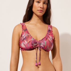Tank-Style Swimsuit Top Multicolor Ethnic