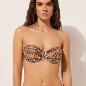 Bandeau Swimsuit Top Bright Optical